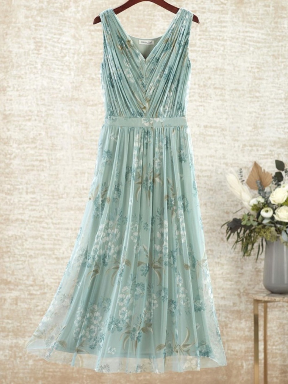 NWT Coldwater Creek Annalise Mesh Dress Wedding Guest Dress Floral Petite Large